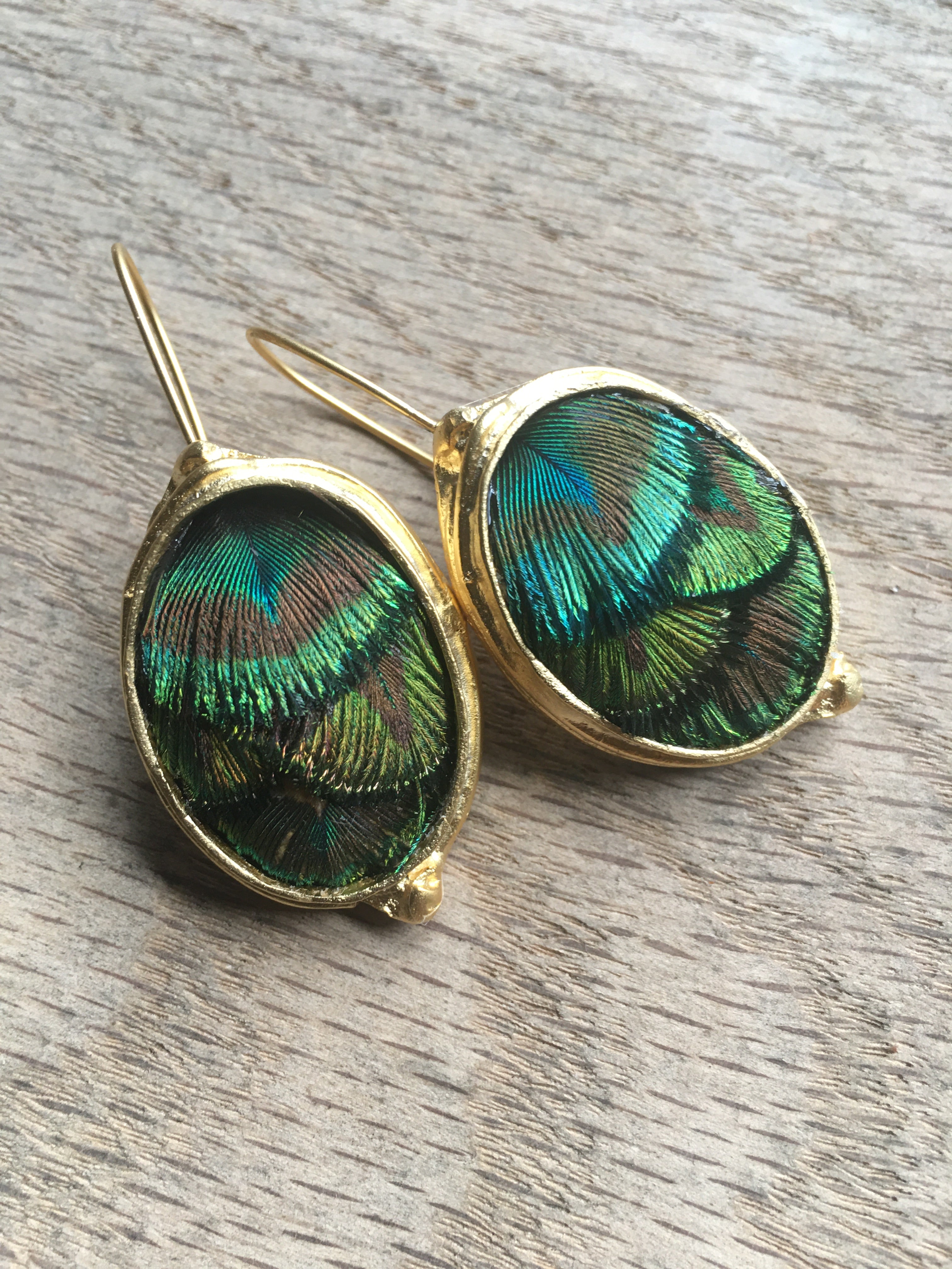 Peacock Oval Earrings