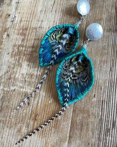 Peacock Oval Earrings