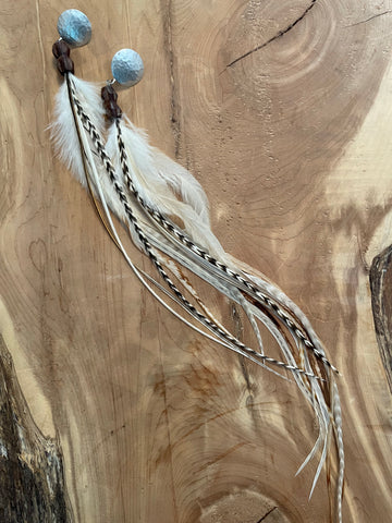 Peacock & Leather Earrings