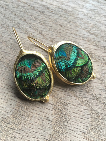 Golden Peacock earrings
