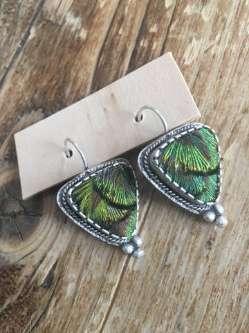 Peacock Triangle Earrings