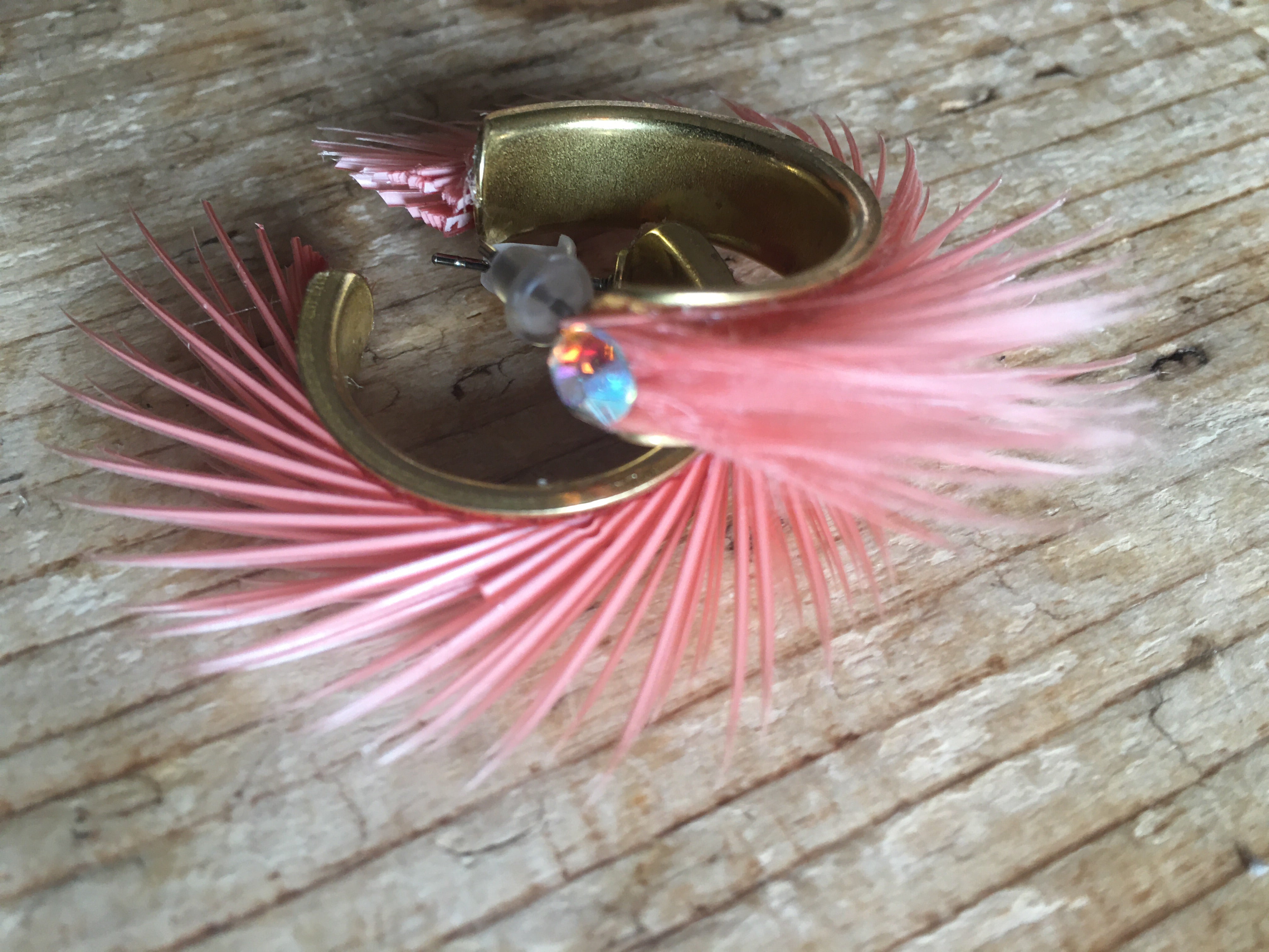 Feather hoop hotsell earrings